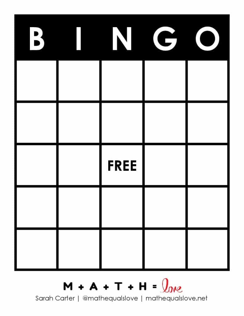 Free Printable Blank Bingo Card Template PDF 