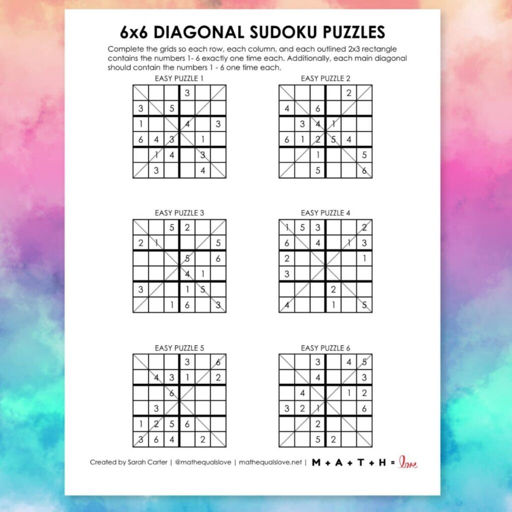 Free Printable Sudoku Puzzles PDF Downloads 