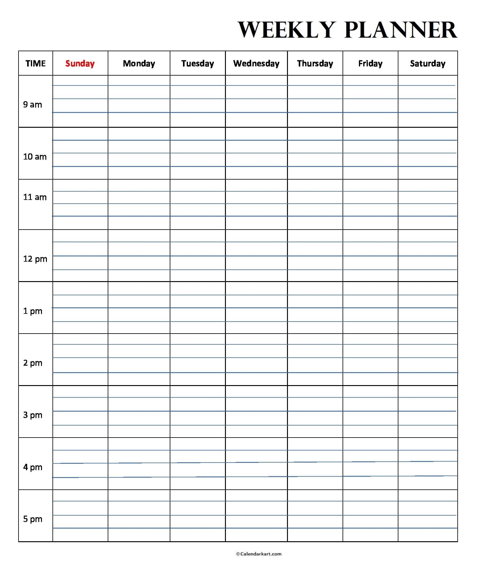 weekly planner printable pdf free