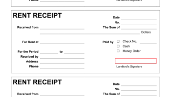Free Rent Receipt PDF Word EForms
