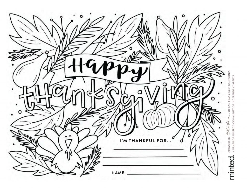 coloring pages thanksgiving printable