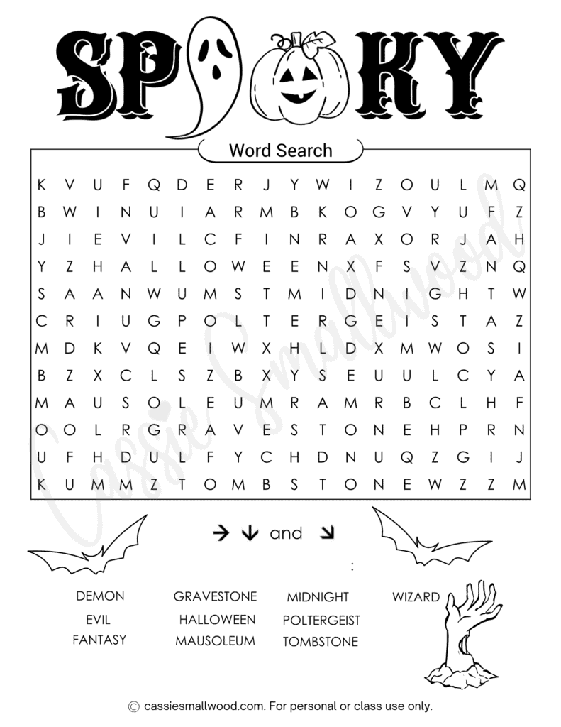 FUN Free Printable Halloween Word Searches Cassie Smallwood FUN Free Printable Halloween Word Searches Cassie Smallwood