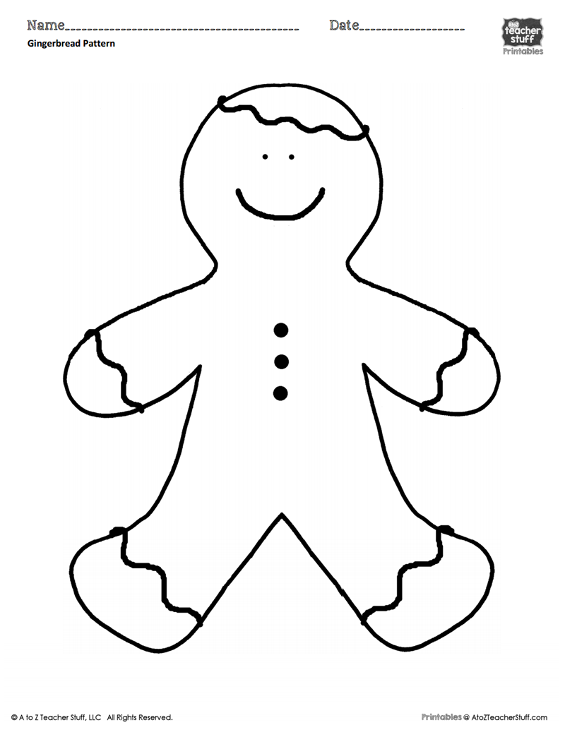 gingerbread man coloring sheet
