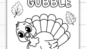 Gobble Gobble Thanksgiving Coloring Page Free Printable