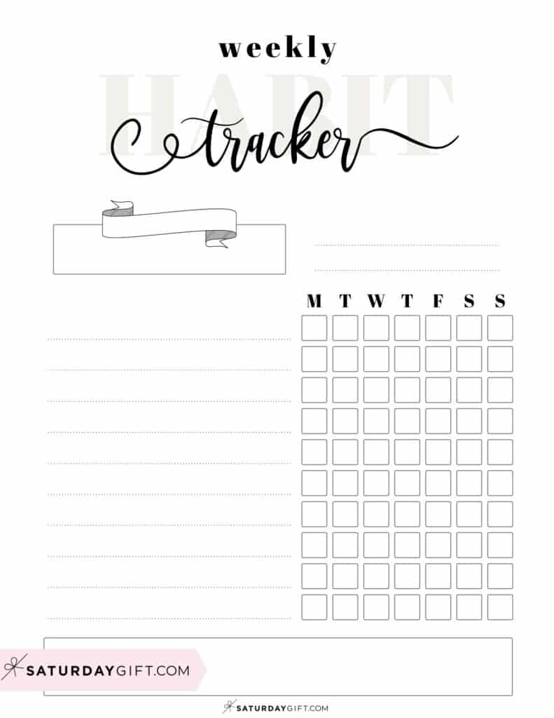 Habit Tracker Printable 43 Cute Free Printable Habit Trackers