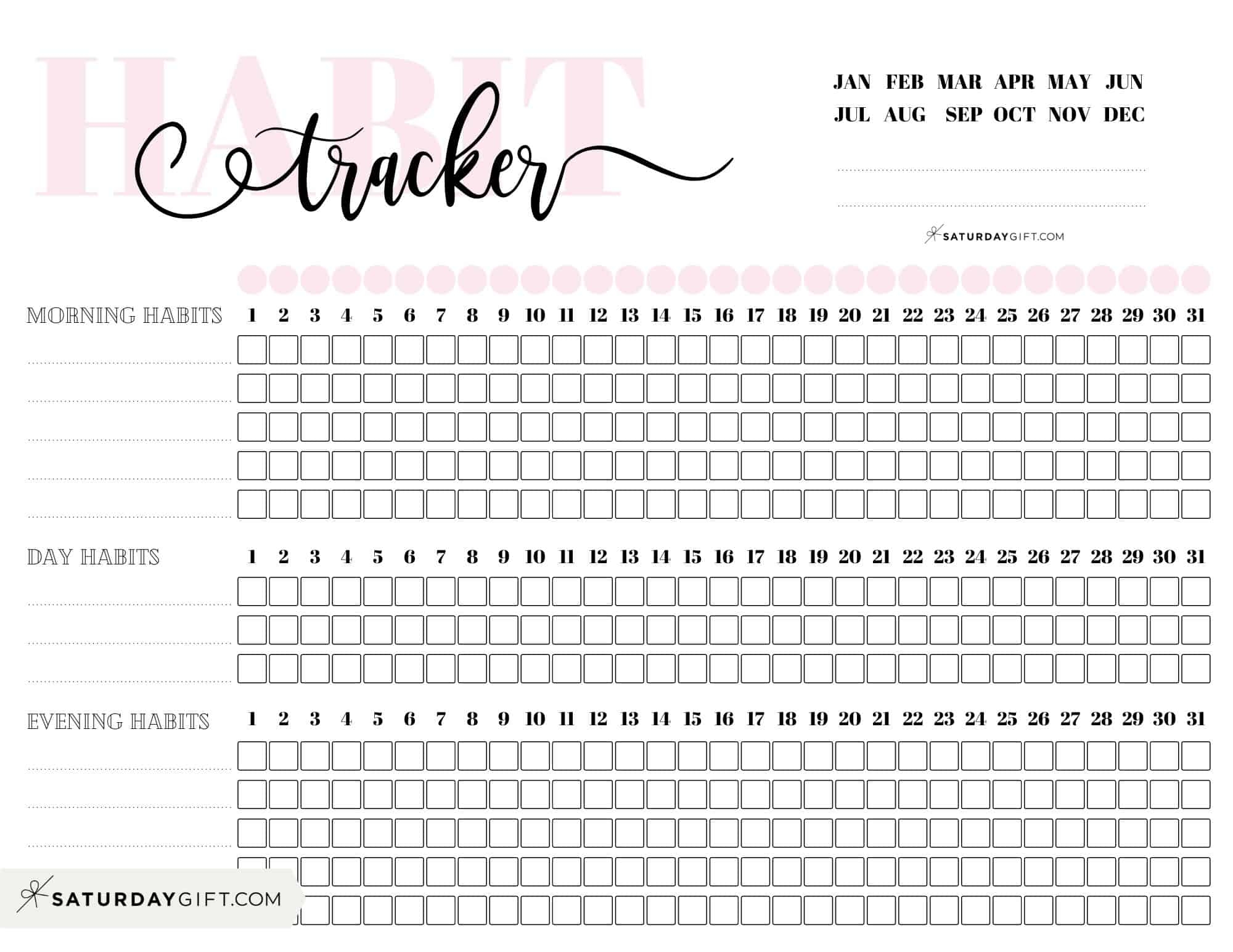 Habit Tracker Printable 43 Cute Free Printable Habit Trackers