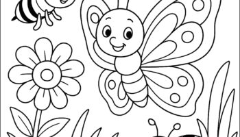 Happy Adventures In The Sunny Garden Butterfly Coloring Pages