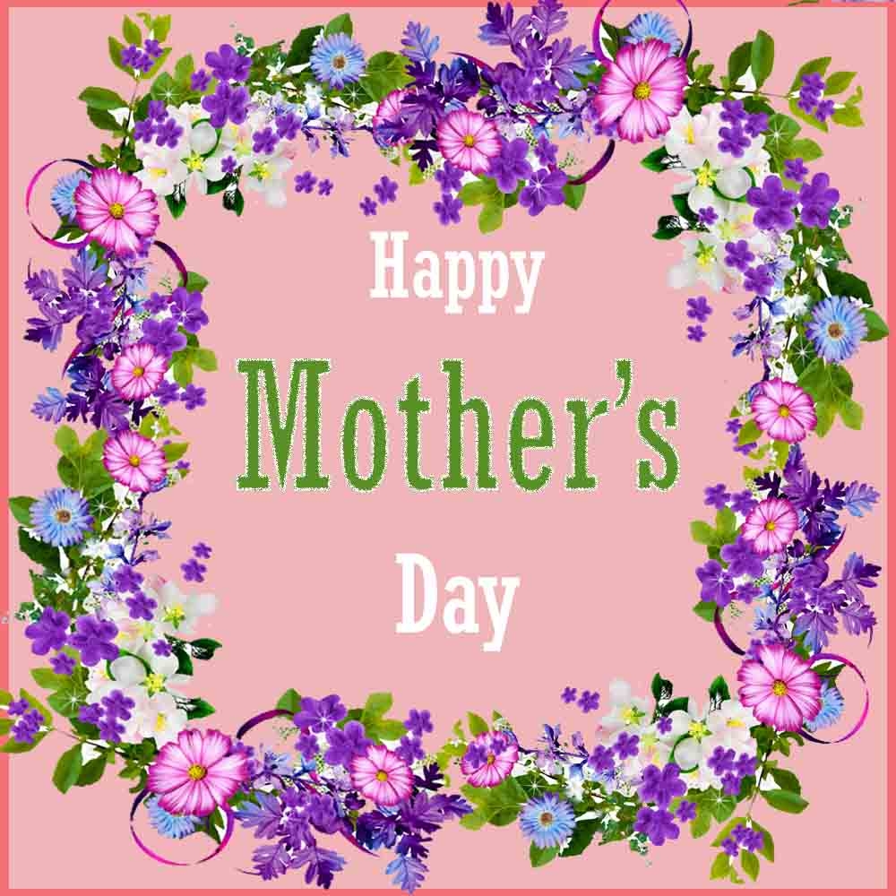Happy Mother s Day Circled With Flower ECard Send A Charity Card Birthday Anniversary Thank You Farewell Cards Video ECards