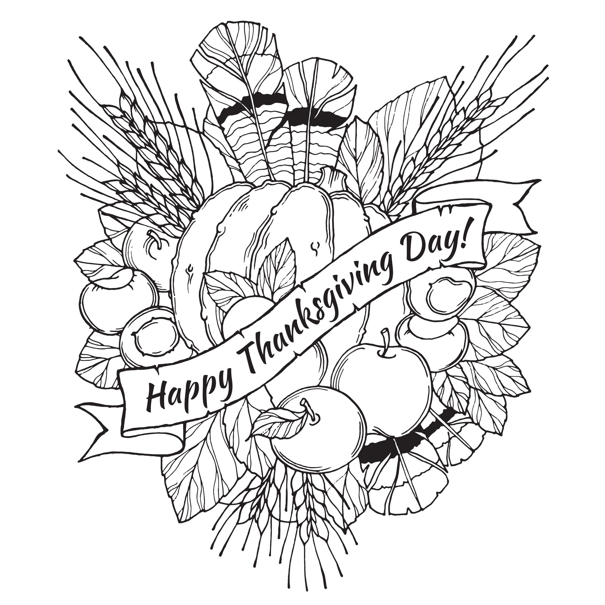 free thanksgiving color pages