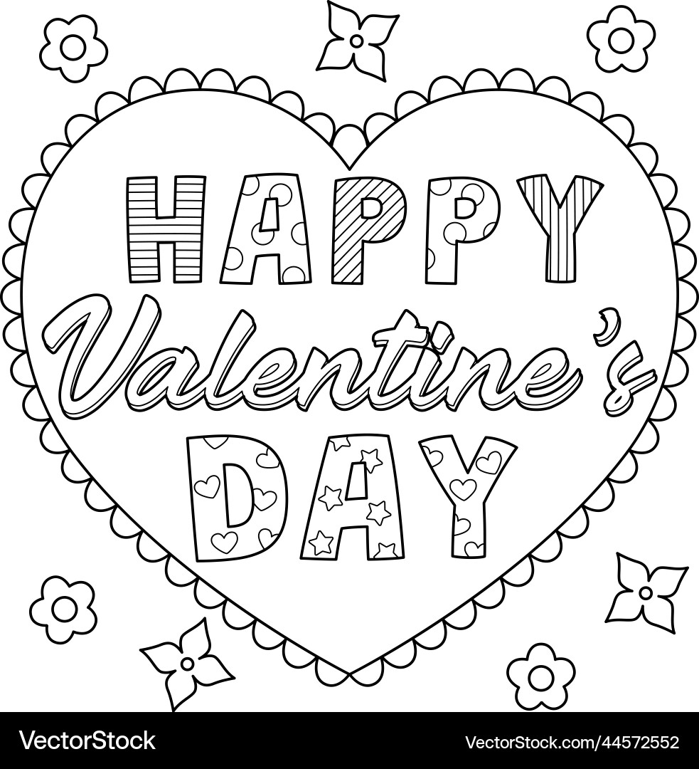happy valentines day colouring pages