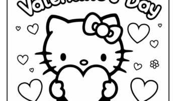 Hello Kitty Valentine Coloring Pages 12 Free Printable PDF Pages Cute Animals Coloring Pages
