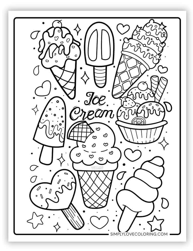 Ice Cream Coloring Pages Free PDF Printables Simply Love Coloring
