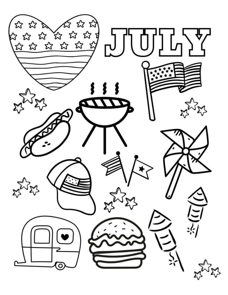 July Coloring Pages Print At Home For Free The Girl Creative
