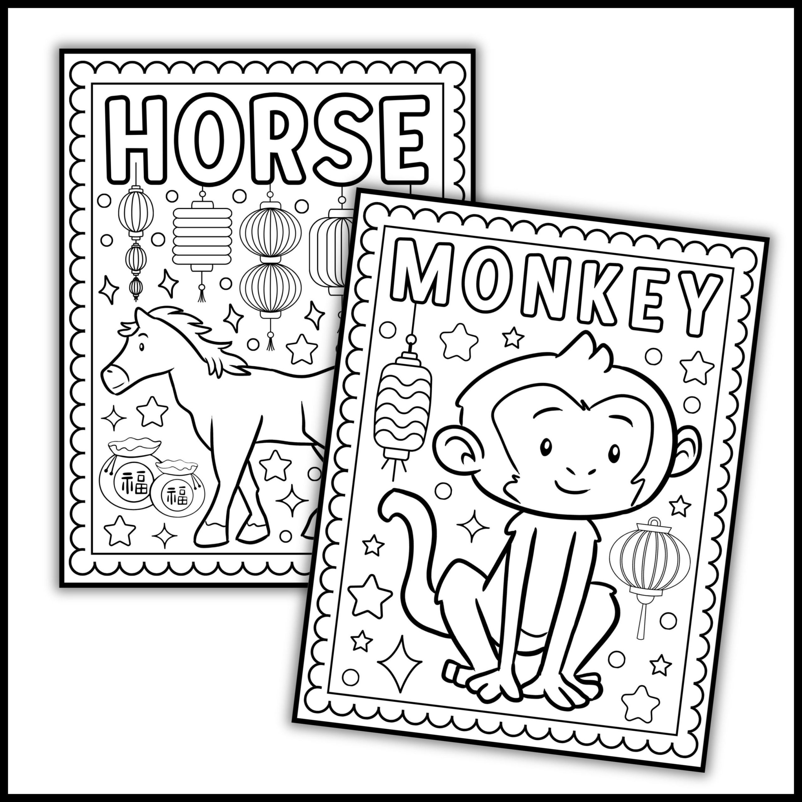 Lunar New Year Coloring Pages Chinese New Year Zodiac Animals Coloring Sheets Made By Teachers Lunar New Year Coloring Pages Chinese New Year Zodiac Animals Coloring Sheets Made By Teachers