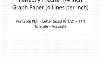 Perfectly Scaled And Precise Printable Graph Paper 4 4 1 4 Inch 4 Lines Per Inch Etsy
