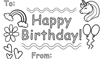 Printable And Coloring Birthday Card For Kids DIY Birthday Card For Kids Coloring Card To Make At Home Pictures To Trace To Make A Card Etsy