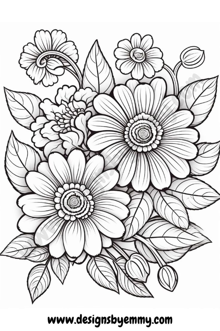 flower colouring pages printable