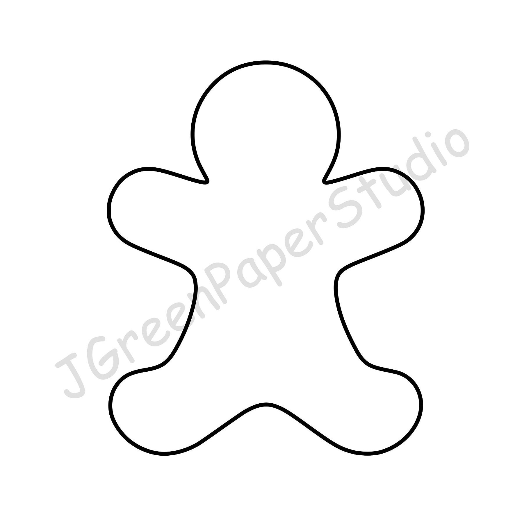 outline of gingerbread man outline of gingerbread man
