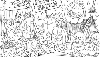Pumpkin Patch Coloring Sheet Color Me Mine