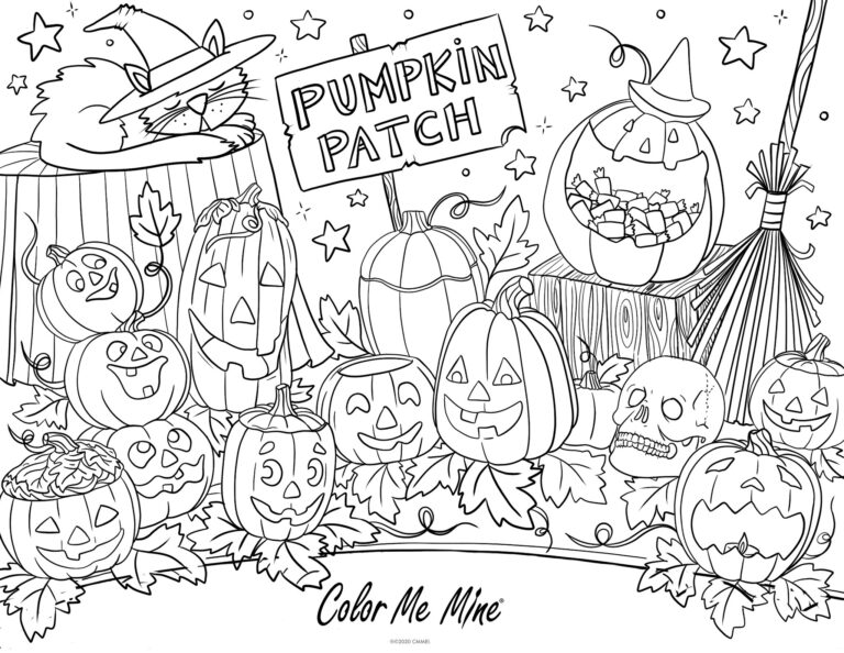 Pumpkin Patch Coloring Sheet Color Me Mine