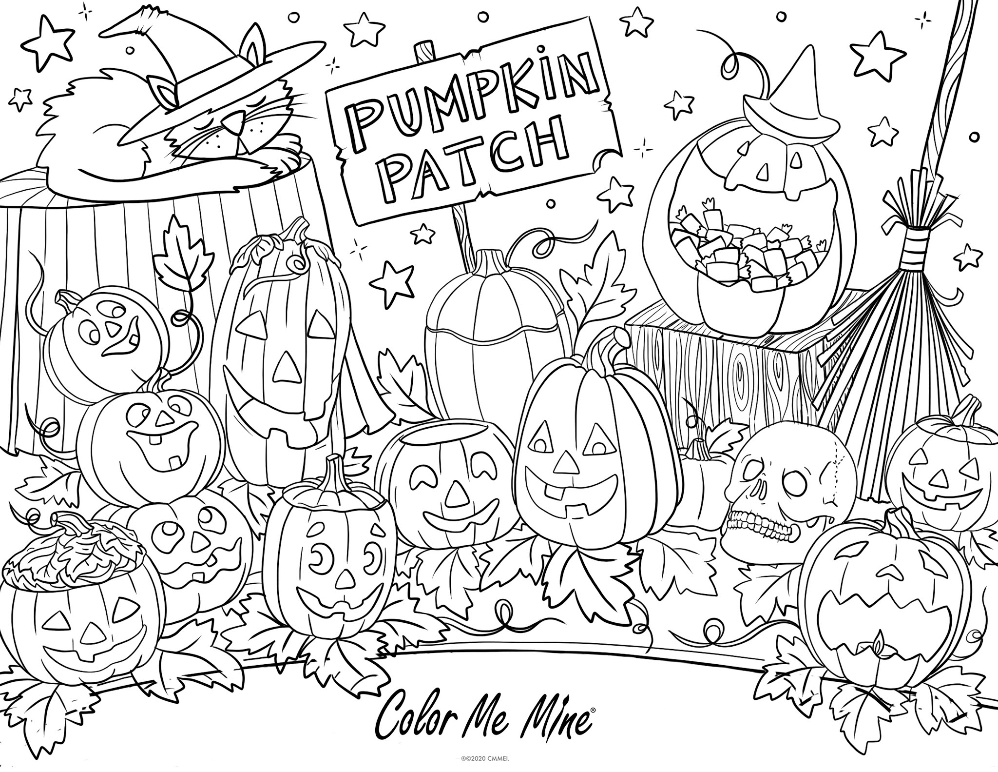 Pumpkin Patch Coloring Sheet Color Me Mine