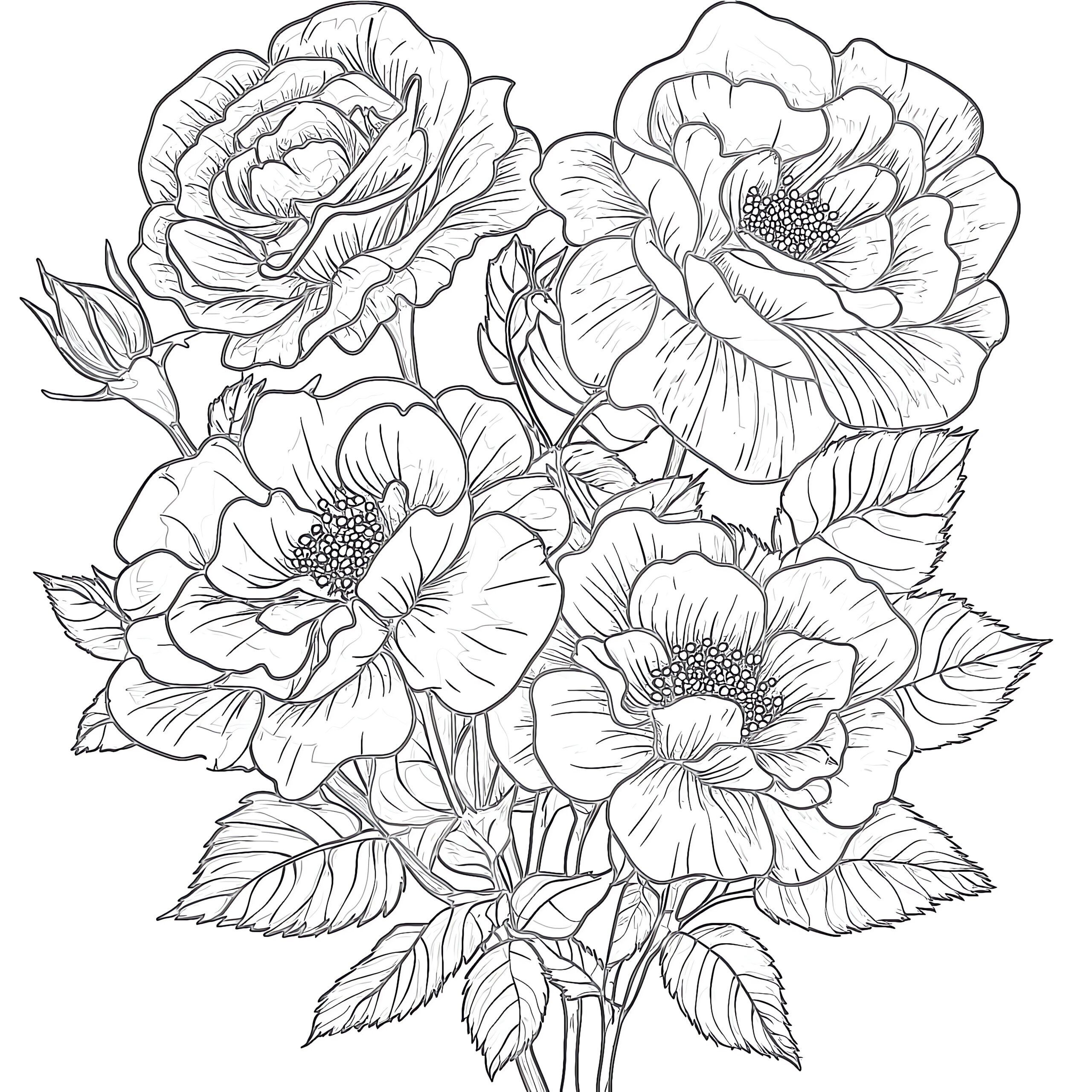 printable flower pictures to color