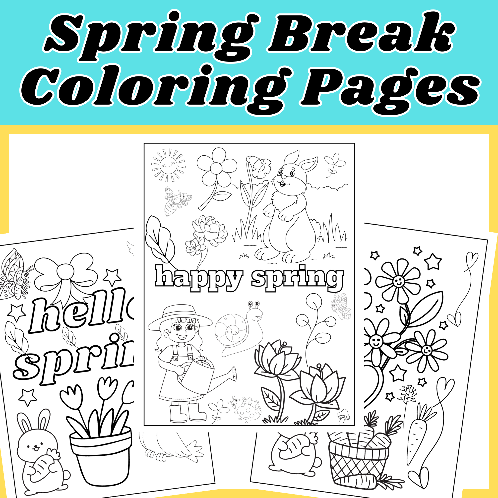 Spring Break Coloring Pages hello Spring Made By Teachers