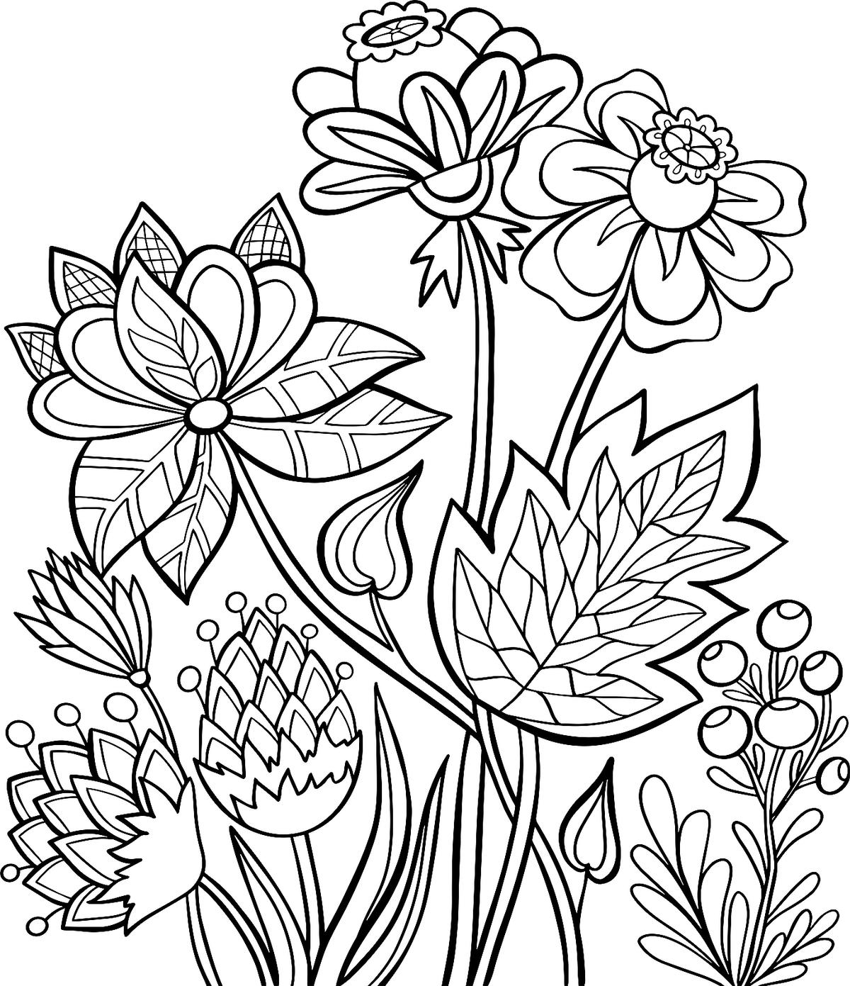 Spring Flowers Coloring Pages Free Printable Coloring Pages Of Worksheets Library
