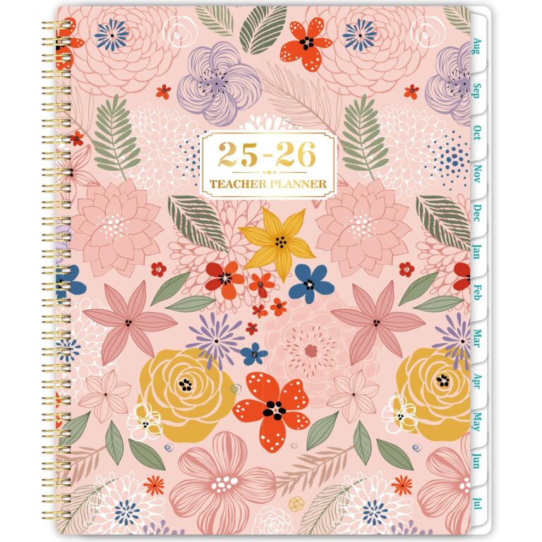 Teacher Planner 2025 26 Teacher Planner For Classroom Organization With Monthly Weekly Spread A4 Teacher Plan Book For School Year Floral Cover Monthly Tabs Back Pocket Amazon ie