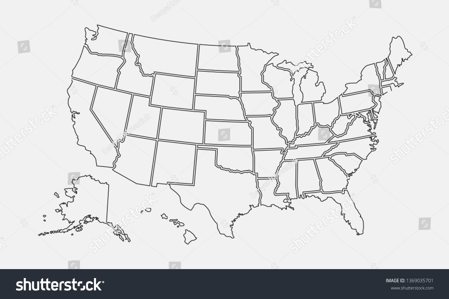 Usa Map Outline United States Vector Stock Vector Royalty Free 1369035701 Shutterstock Usa Map Outline United States Vector Stock Vector Royalty Free 1369035701 Shutterstock