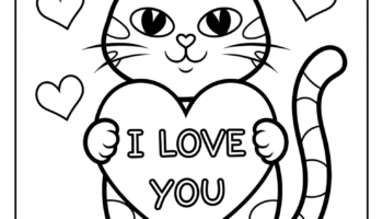 Valentine Cat Coloring Pages 8 Free Printable PDF Pages Cute Animals Coloring Pages