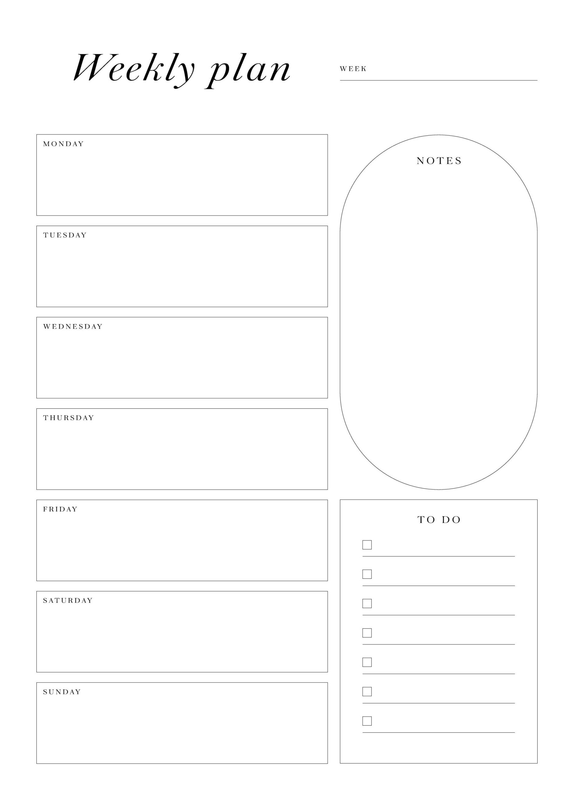 Weekly Planner Print Functional Poster For Daily Planning Desenio
