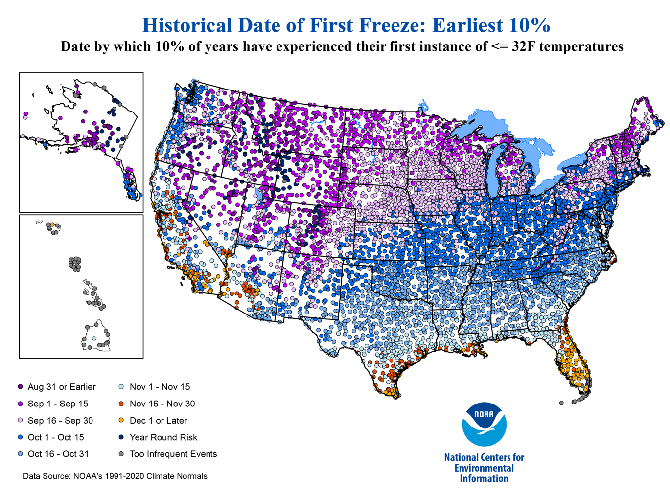 When To Expect The First Fall Freeze News National Centers For Environmental Information NCEI 
