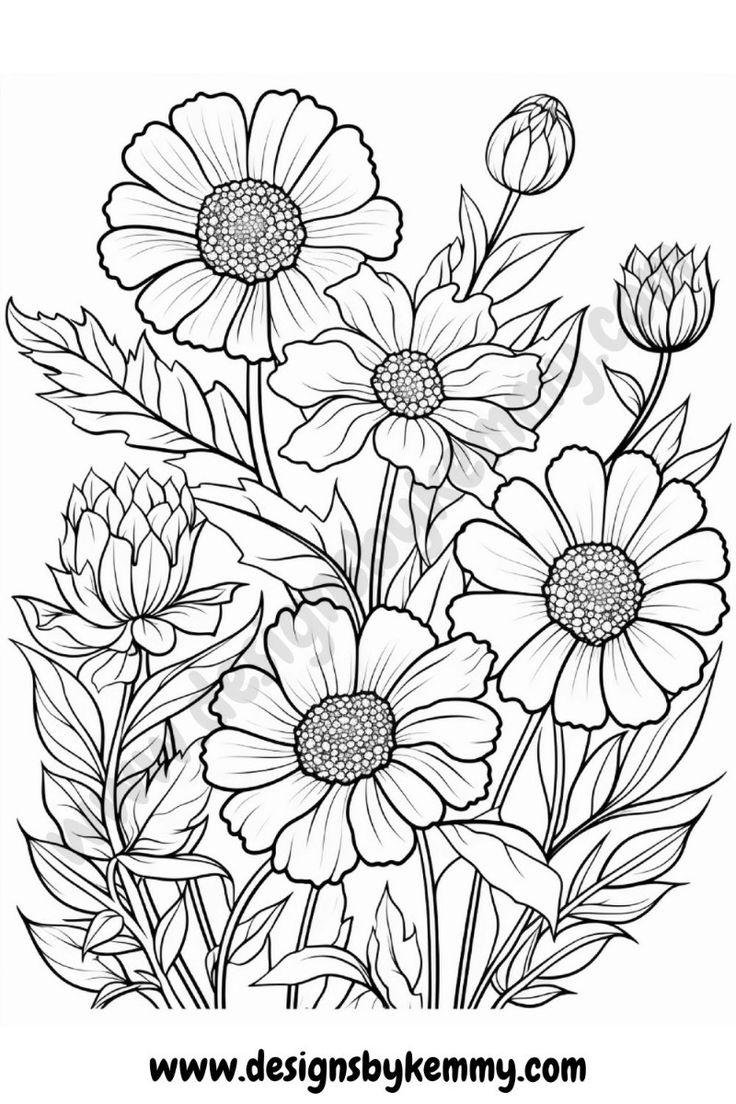 flower pictures for coloring printables