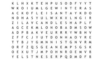 Winter Holidays Word Search WordMint