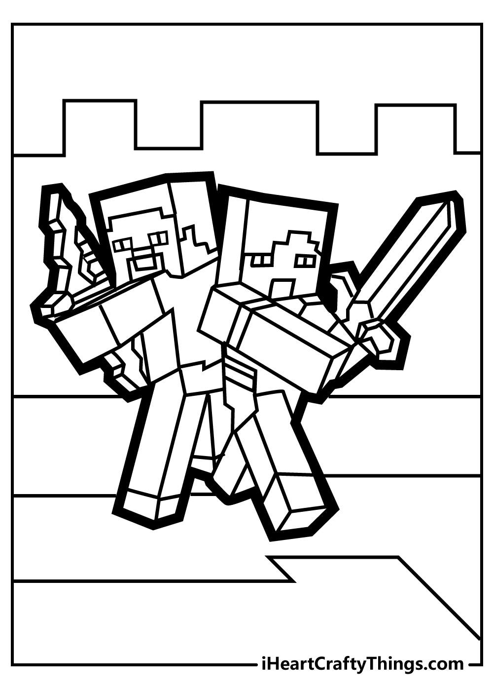 minecraft color pages printable