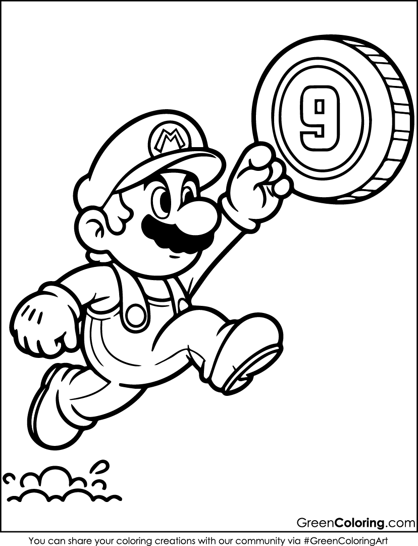 super mario bros characters coloring pages