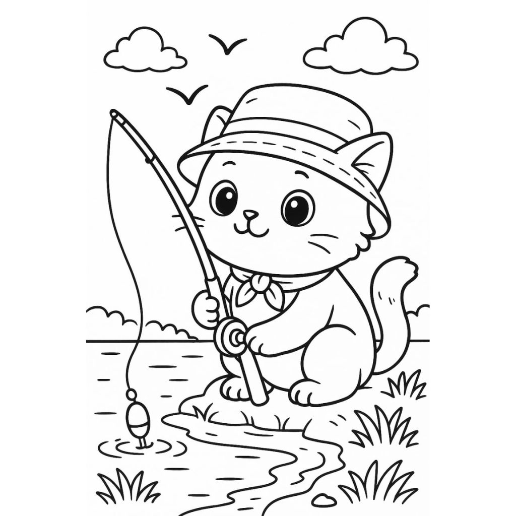 printable cute cat coloring pages