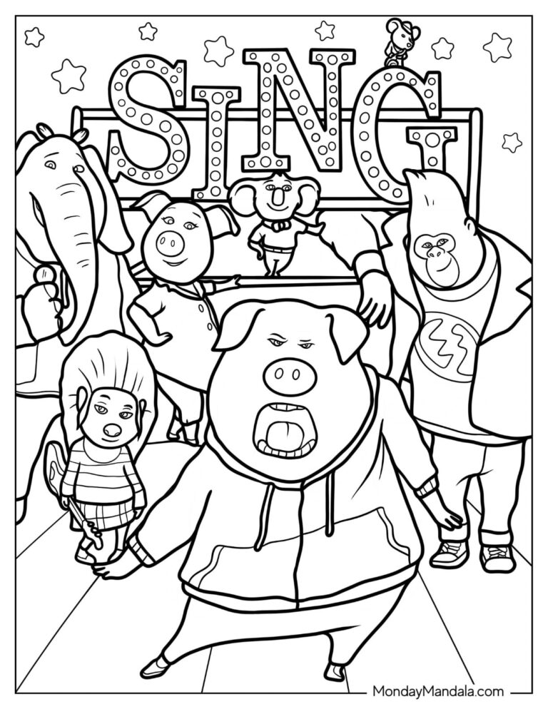 20 Sing Coloring Pages Free PDF Printables 