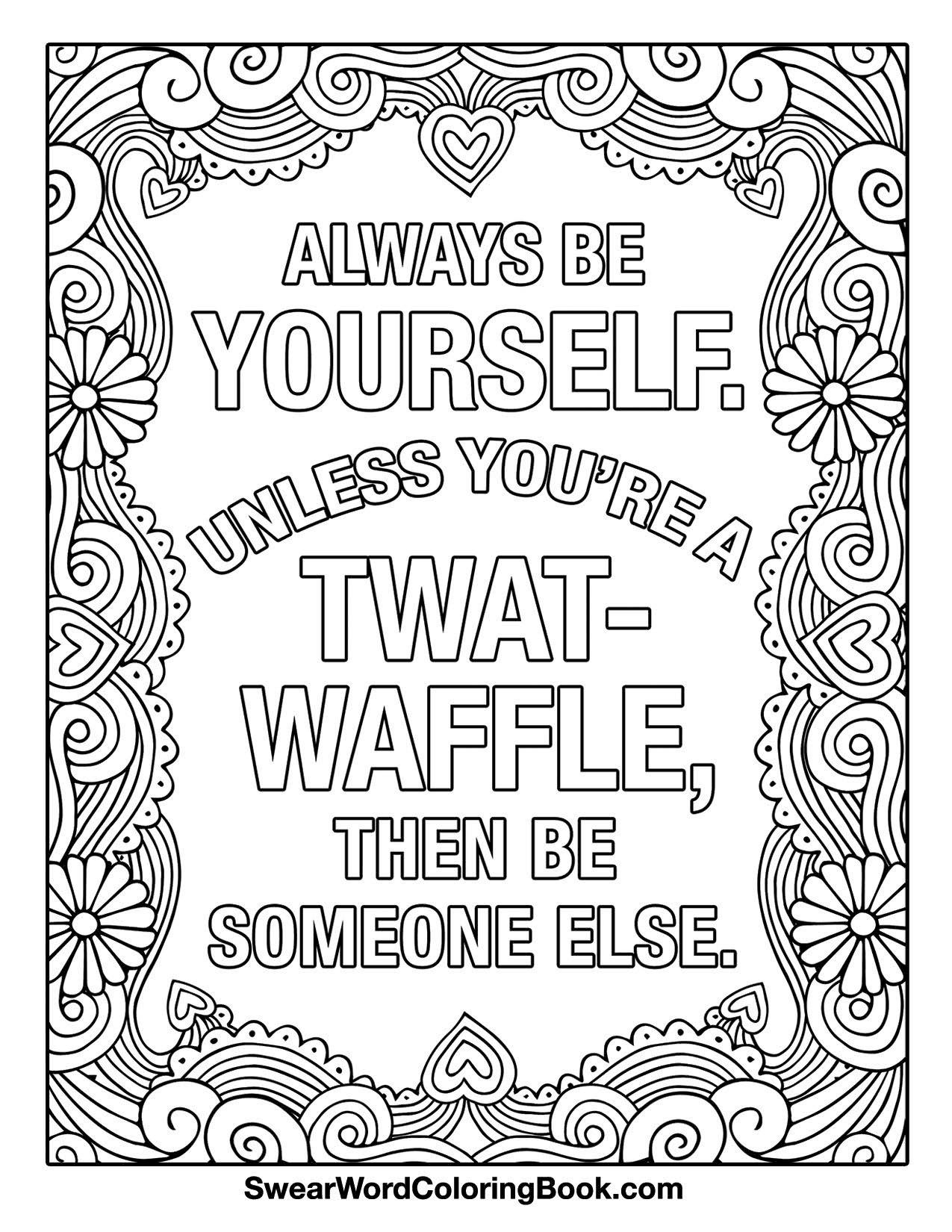 free printable coloring pages for adults only swear words pdf