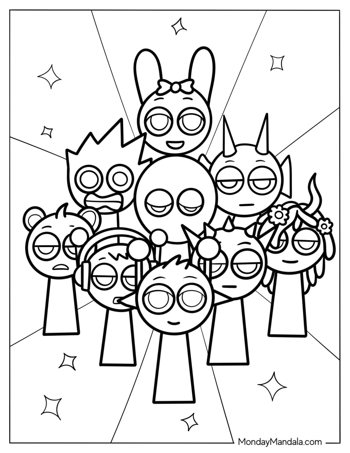 22 Sprunki Coloring Pages Free PDF Printables 