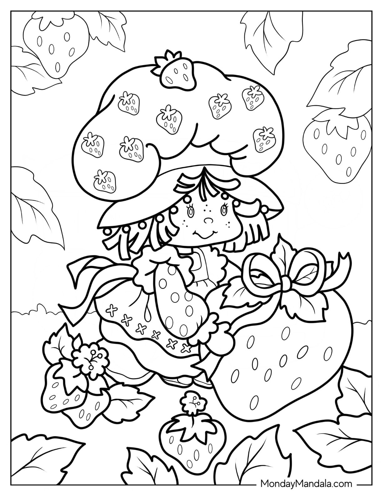 printable coloring pages strawberry shortcake