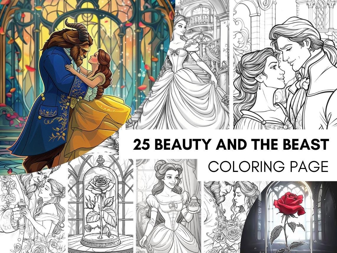 beauty and the beast printable coloring pages beauty and the beast printable coloring pages