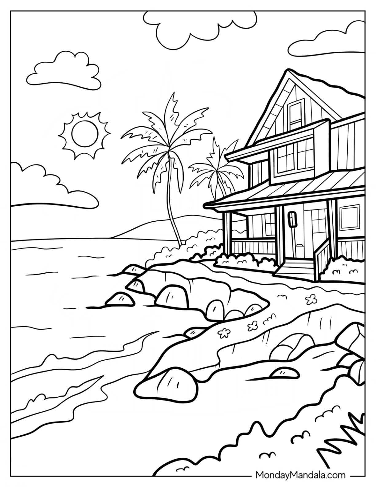 beach printable coloring pages beach printable coloring pages