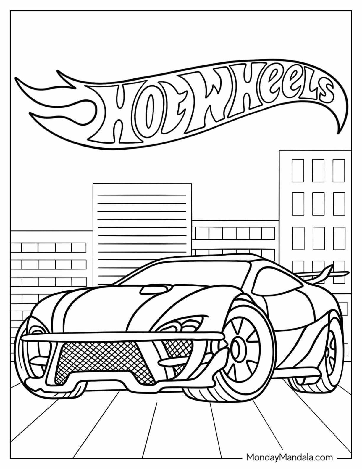 printable hot wheels coloring pages
