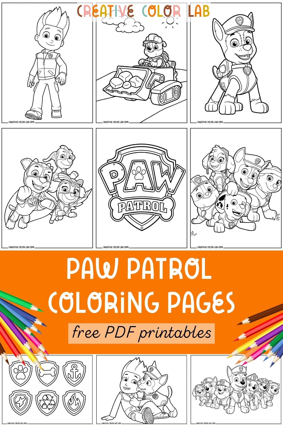 paw patrol all characters coloring pages