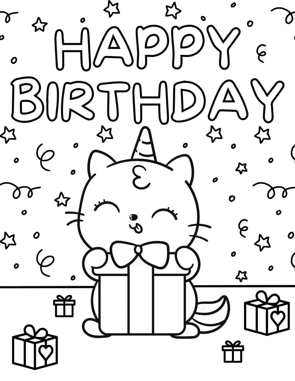 printable happy birthday coloring pages