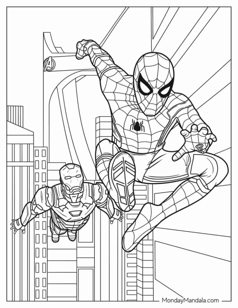 marvel characters coloring pages pdf