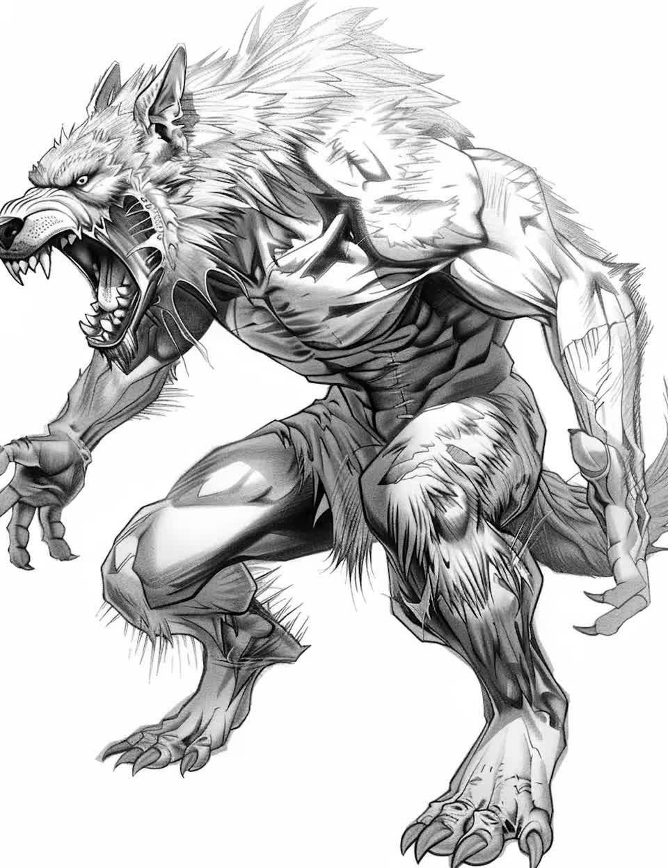 werewolf printable coloring pages