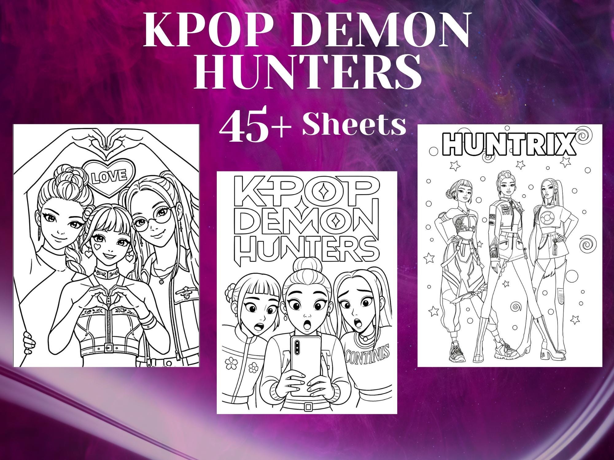kpop demon hunters printable coloring pages kpop demon hunters printable coloring pages